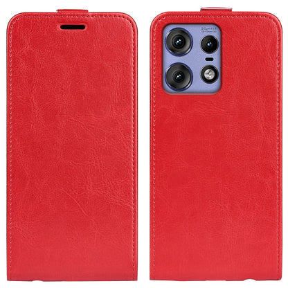 Motorola Edge 50 Pro Texture Vertical Flip Leather Wallet Case with Card Slot, PU TPU Shockproof Protective Cover, Anti-Drop Magnetic Folio Phone Case