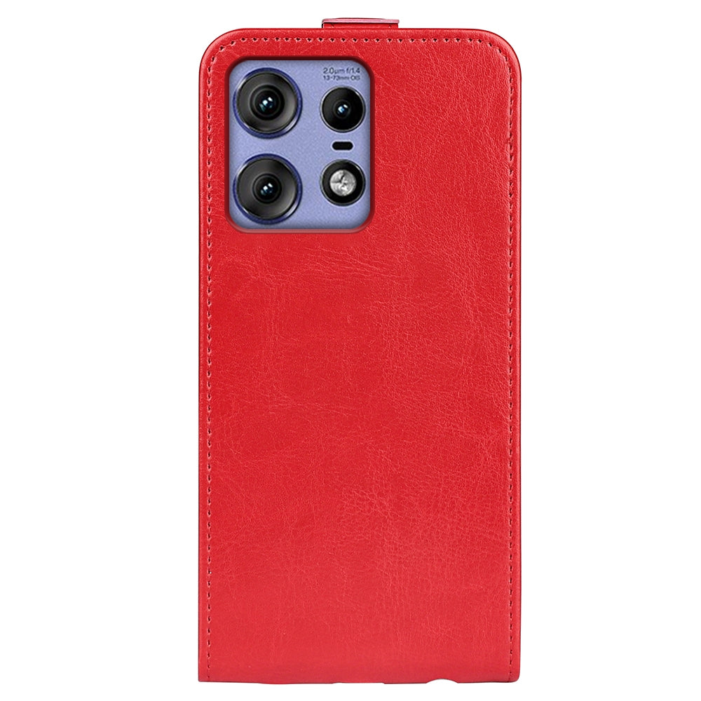 Motorola Edge 50 Pro Texture Vertical Flip Leather Wallet Case with Card Slot, PU TPU Shockproof Protective Cover, Anti-Drop Magnetic Folio Phone Case