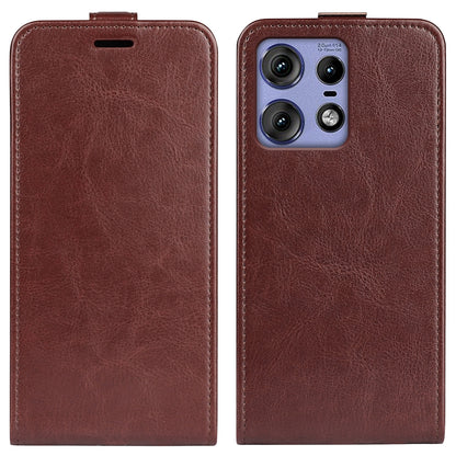 Motorola Edge 50 Pro Texture Vertical Flip Leather Wallet Case with Card Slot, PU TPU Shockproof Protective Cover, Anti-Drop Magnetic Folio Phone Case