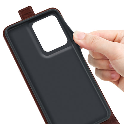 Motorola Edge 50 Pro Texture Vertical Flip Leather Wallet Case with Card Slot, PU TPU Shockproof Protective Cover, Anti-Drop Magnetic Folio Phone Case