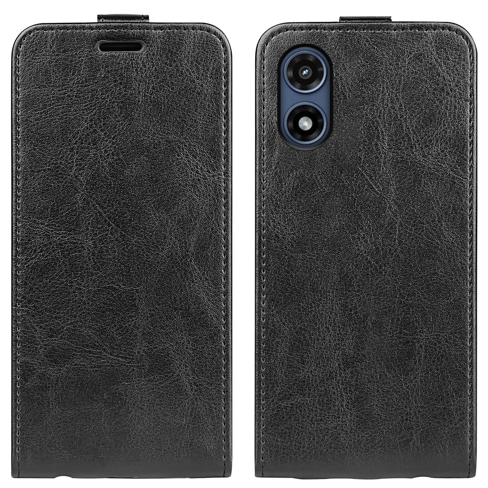 Motorola Moto G Play 2024 Texture Vertical Flip Leather Wallet Case with Card Slot, PU TPU Shockproof Protective Cover, Anti-Drop Magnetic Folio Phone Case