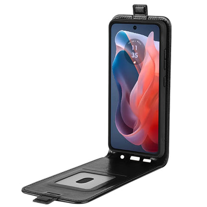Motorola Moto G Play 2024 Texture Vertical Flip Leather Wallet Case with Card Slot, PU TPU Shockproof Protective Cover, Anti-Drop Magnetic Folio Phone Case