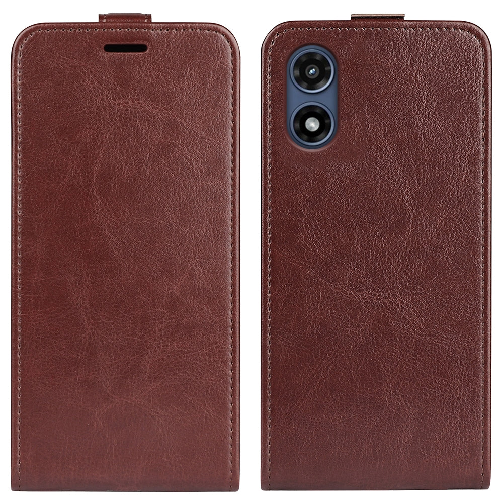 Motorola Moto G Play 2024 Texture Vertical Flip Leather Wallet Case with Card Slot, PU TPU Shockproof Protective Cover, Anti-Drop Magnetic Folio Phone Case