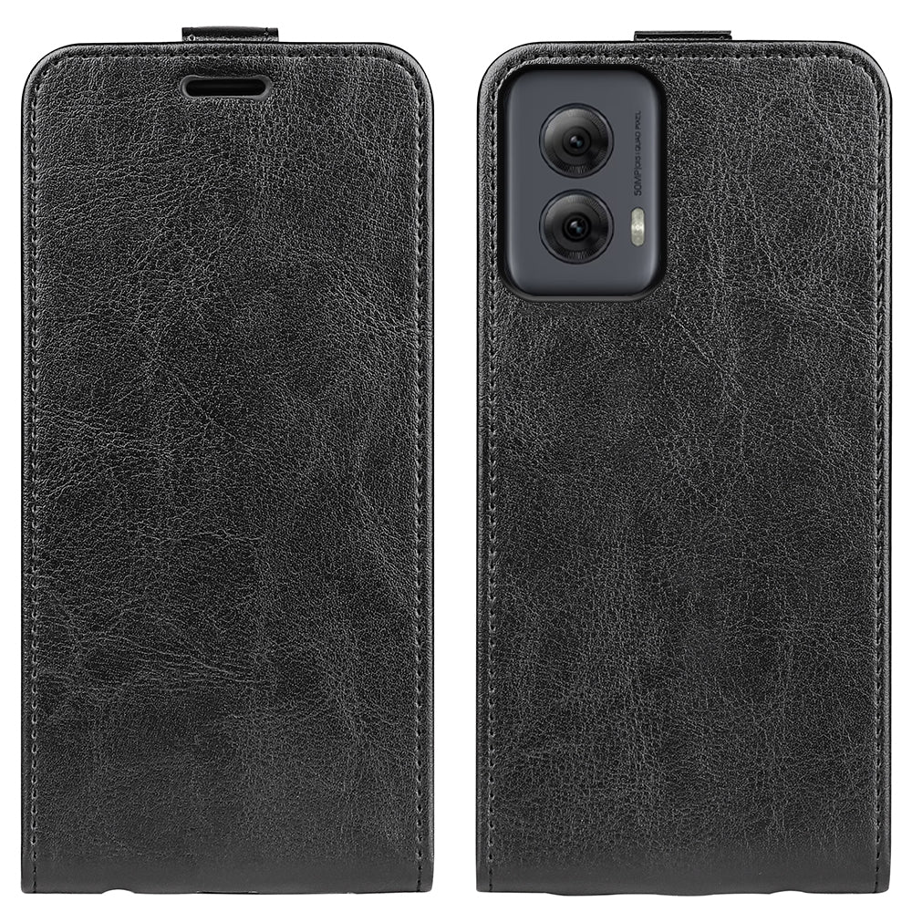Motorola Moto G Power 5G 2024 Texture Vertical Flip Leather Wallet Case with Card Slot, PU TPU Shockproof Protective Cover, Anti-Drop Magnetic Folio Phone Case