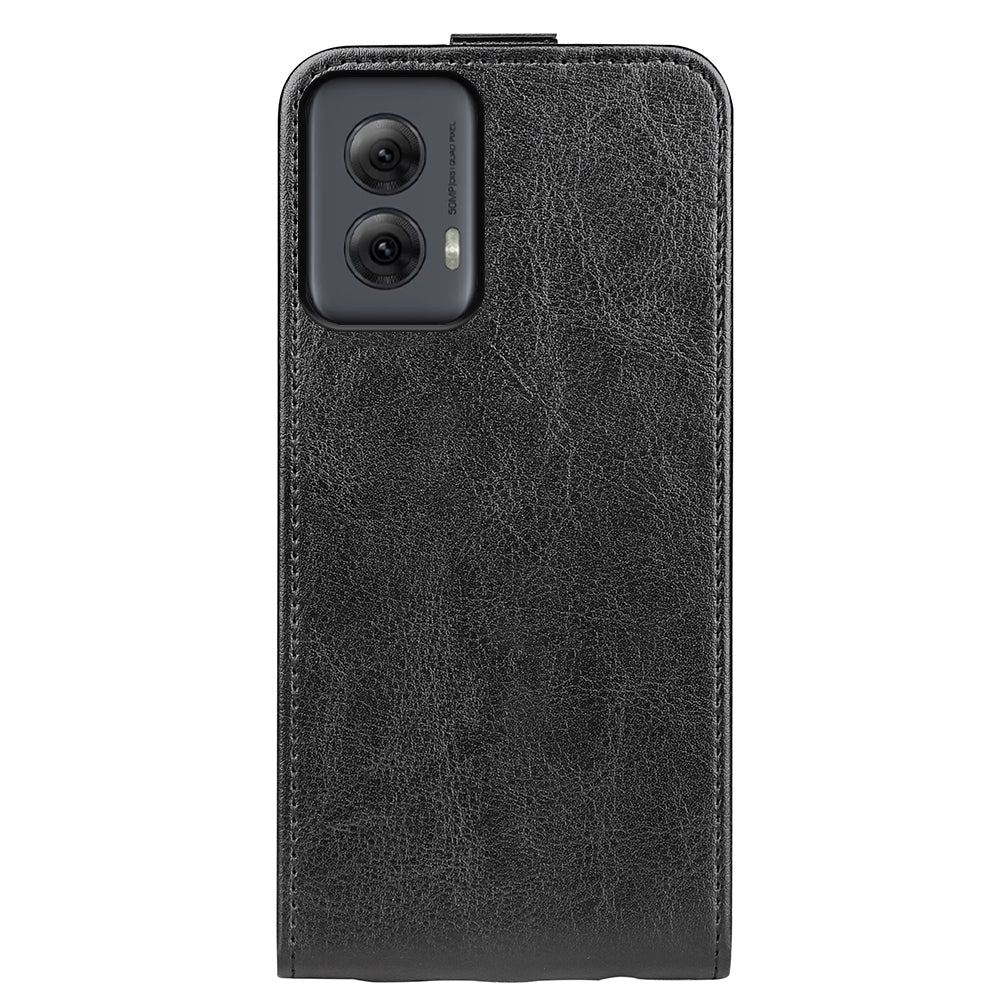 Motorola Moto G Power 5G 2024 Texture Vertical Flip Leather Wallet Case with Card Slot, PU TPU Shockproof Protective Cover, Anti-Drop Magnetic Folio Phone Case