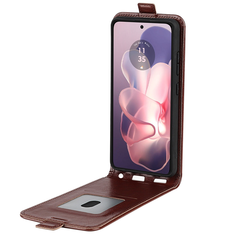 Motorola Moto G Power 5G 2024 Texture Vertical Flip Leather Wallet Case with Card Slot, PU TPU Shockproof Protective Cover, Anti-Drop Magnetic Folio Phone Case
