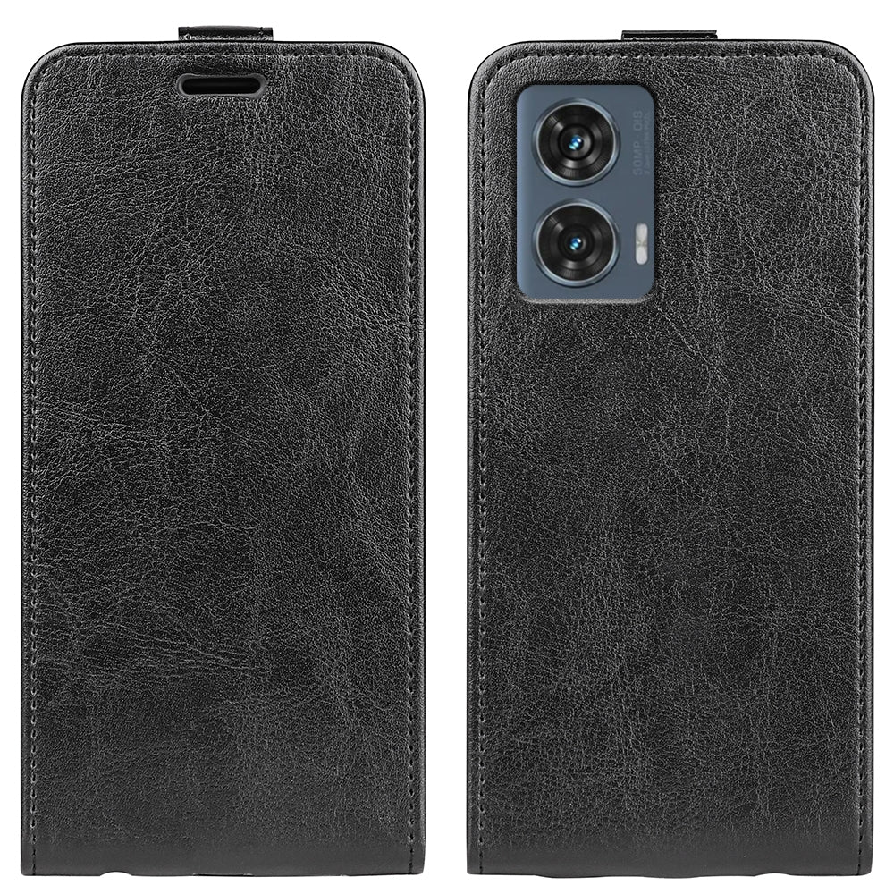 Motorola Edge 50 Fusion Texture Vertical Flip Leather Wallet Case with Card Slot, PU TPU Shockproof Protective Cover, Anti-Drop Magnetic Folio Phone Case