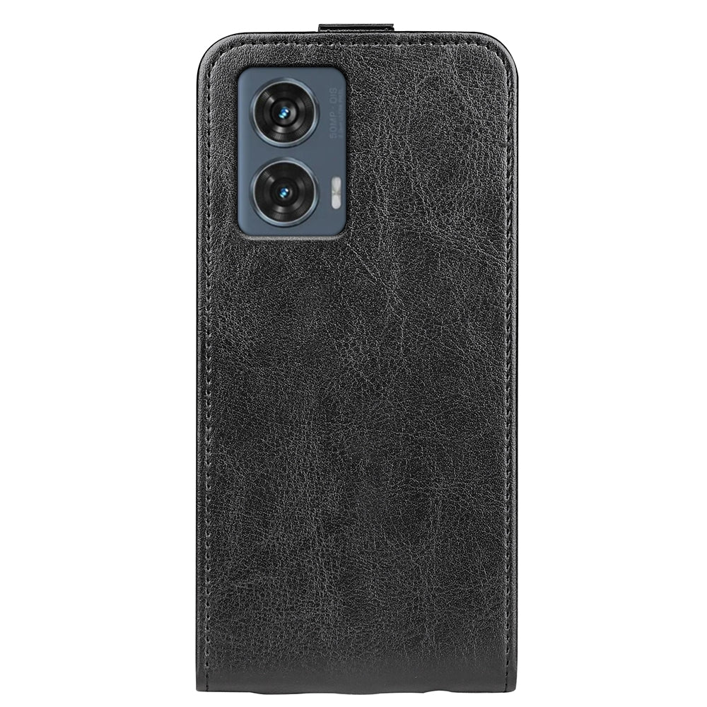 Motorola Edge 50 Fusion Texture Vertical Flip Leather Wallet Case with Card Slot, PU TPU Shockproof Protective Cover, Anti-Drop Magnetic Folio Phone Case