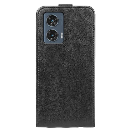 Motorola Edge 50 Fusion Texture Vertical Flip Leather Wallet Case with Card Slot, PU TPU Shockproof Protective Cover, Anti-Drop Magnetic Folio Phone Case