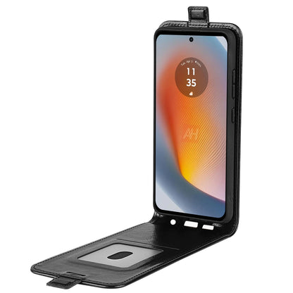 Motorola Edge 50 Fusion Texture Vertical Flip Leather Wallet Case with Card Slot, PU TPU Shockproof Protective Cover, Anti-Drop Magnetic Folio Phone Case