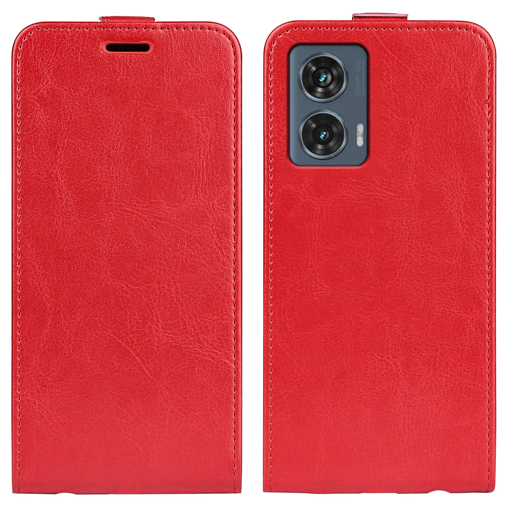 Motorola Edge 50 Fusion Texture Vertical Flip Leather Wallet Case with Card Slot, PU TPU Shockproof Protective Cover, Anti-Drop Magnetic Folio Phone Case