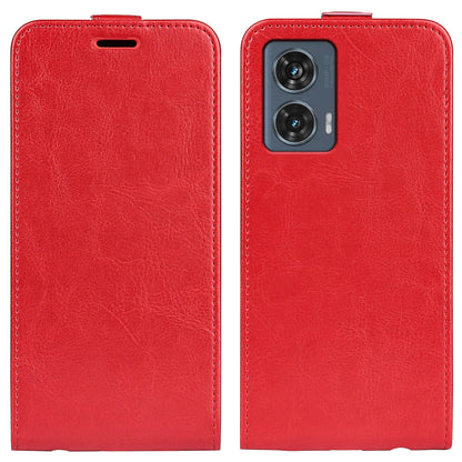 Motorola Edge 50 Fusion Texture Vertical Flip Leather Wallet Case with Card Slot, PU TPU Shockproof Protective Cover, Anti-Drop Magnetic Folio Phone Case