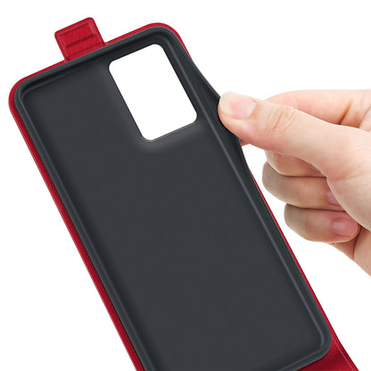 Motorola Edge 50 Fusion Texture Vertical Flip Leather Wallet Case with Card Slot, PU TPU Shockproof Protective Cover, Anti-Drop Magnetic Folio Phone Case