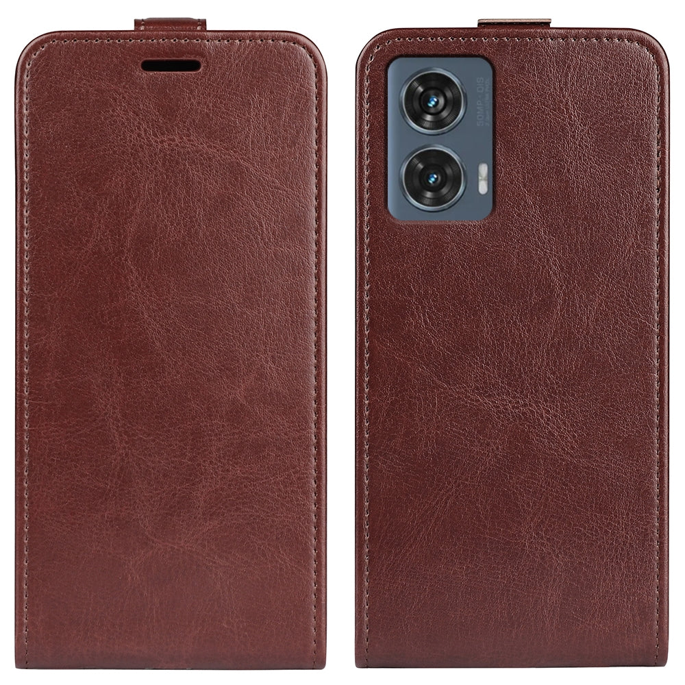Motorola Edge 50 Fusion Texture Vertical Flip Leather Wallet Case with Card Slot, PU TPU Shockproof Protective Cover, Anti-Drop Magnetic Folio Phone Case