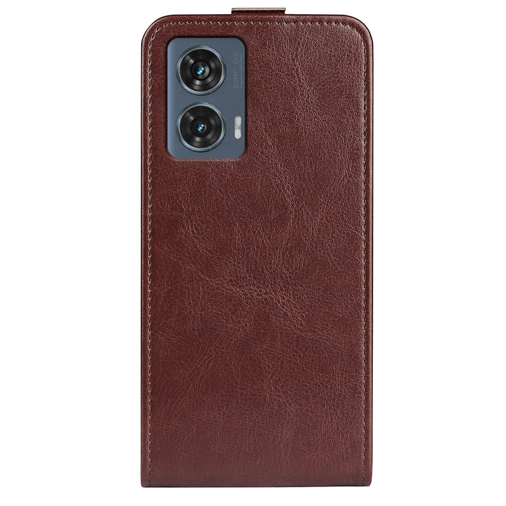 Motorola Edge 50 Fusion Texture Vertical Flip Leather Wallet Case with Card Slot, PU TPU Shockproof Protective Cover, Anti-Drop Magnetic Folio Phone Case