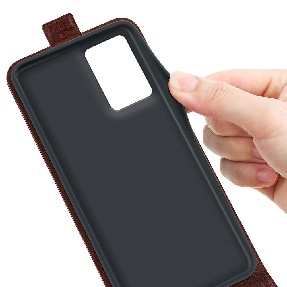 Motorola Edge 50 Fusion Texture Vertical Flip Leather Wallet Case with Card Slot, PU TPU Shockproof Protective Cover, Anti-Drop Magnetic Folio Phone Case