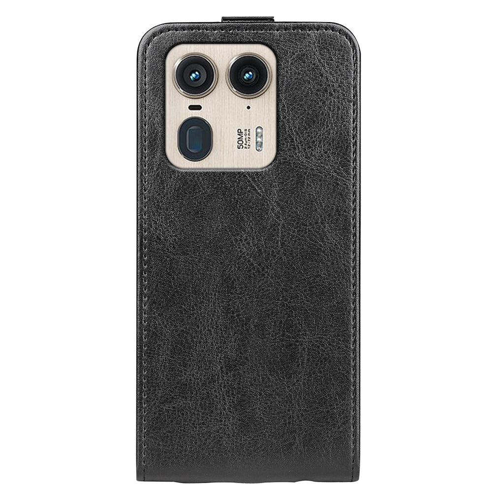 Motorola Edge 50 Ultra Texture Vertical Flip Leather Wallet Case with Card Slot, PU TPU Shockproof Protective Cover, Anti-Drop Magnetic Folio Phone Case