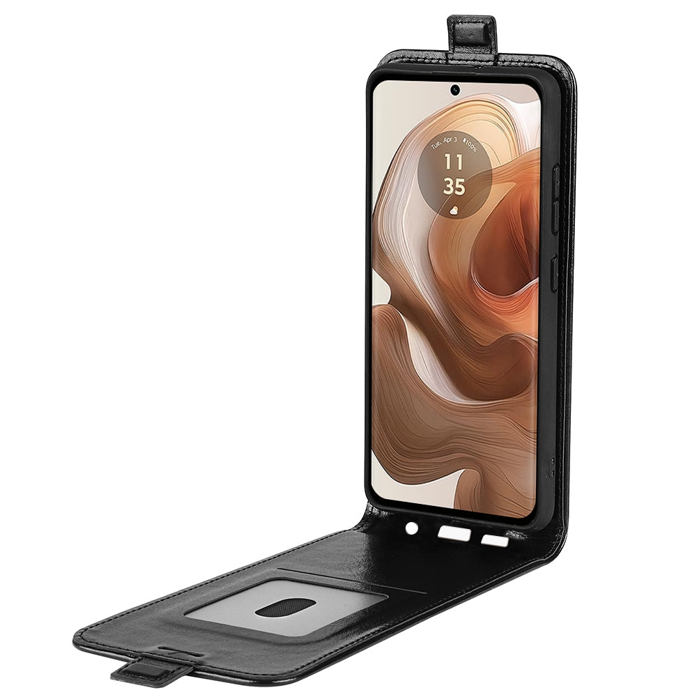 Motorola Edge 50 Ultra Texture Vertical Flip Leather Wallet Case with Card Slot, PU TPU Shockproof Protective Cover, Anti-Drop Magnetic Folio Phone Case
