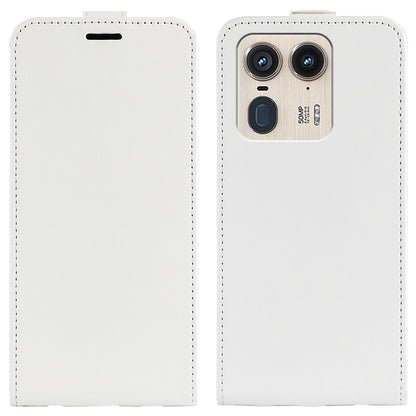 Motorola Edge 50 Ultra Texture Vertical Flip Leather Wallet Case with Card Slot, PU TPU Shockproof Protective Cover, Anti-Drop Magnetic Folio Phone Case