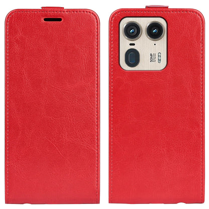 Motorola Edge 50 Ultra Texture Vertical Flip Leather Wallet Case with Card Slot, PU TPU Shockproof Protective Cover, Anti-Drop Magnetic Folio Phone Case
