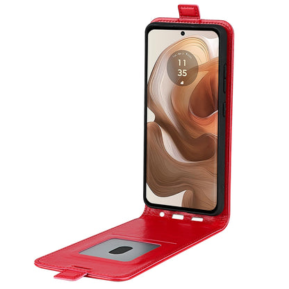 Motorola Edge 50 Ultra Texture Vertical Flip Leather Wallet Case with Card Slot, PU TPU Shockproof Protective Cover, Anti-Drop Magnetic Folio Phone Case
