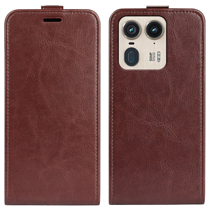 Motorola Edge 50 Ultra Texture Vertical Flip Leather Wallet Case with Card Slot, PU TPU Shockproof Protective Cover, Anti-Drop Magnetic Folio Phone Case