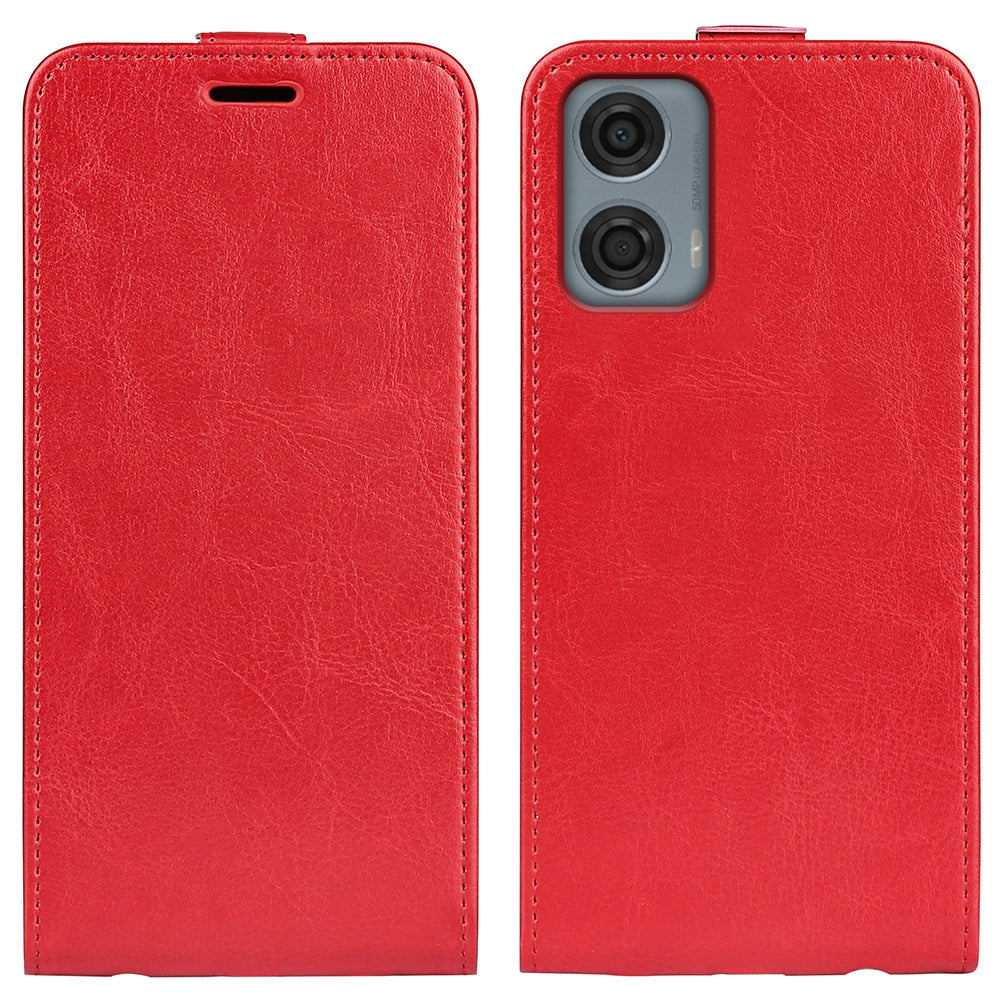 Motorola Moto G24 Power Texture Vertical Flip Leather Wallet Case with Card Slot, PU TPU Shockproof Protective Cover, Anti-Drop Magnetic Folio Phone Case