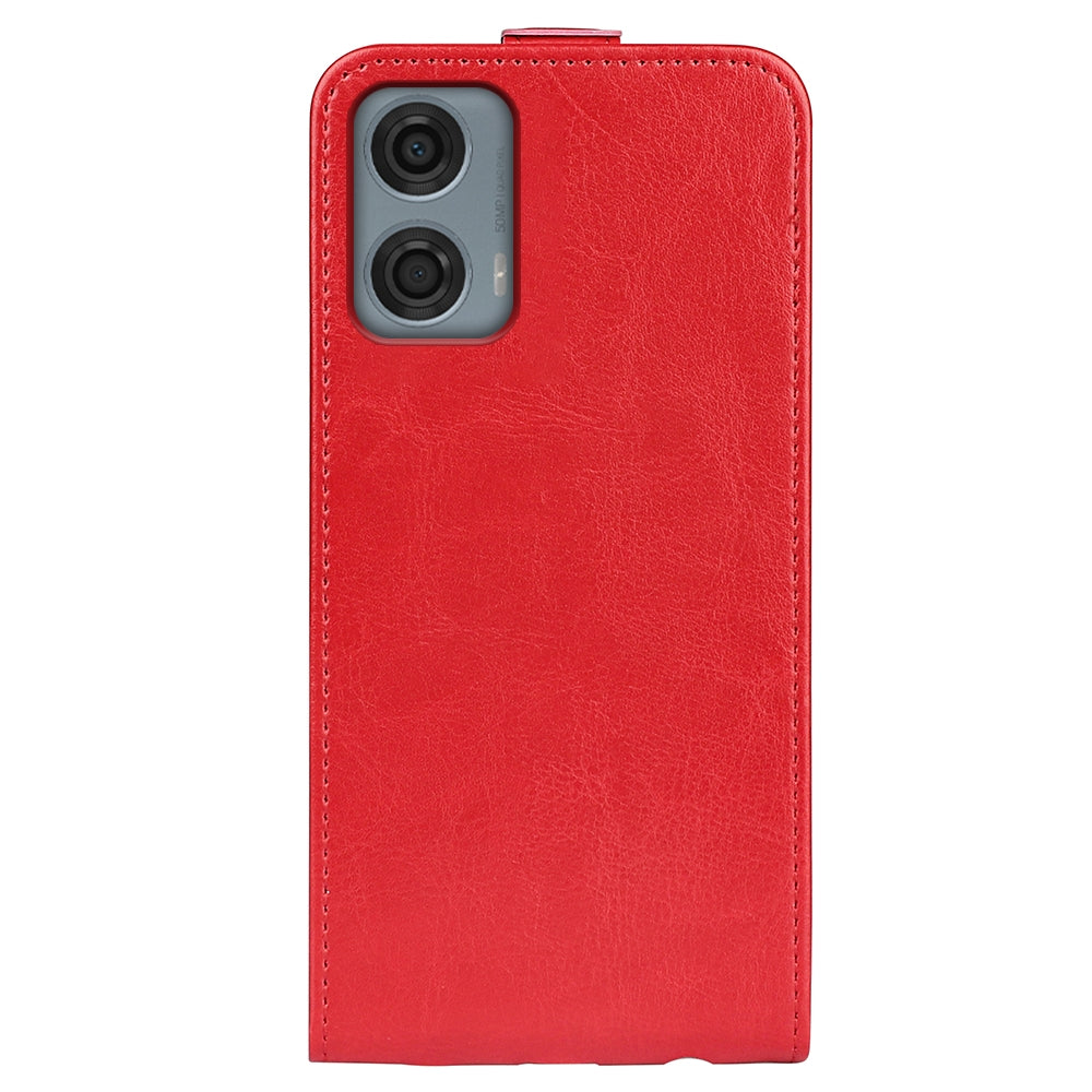 Motorola Moto G24 Power Texture Vertical Flip Leather Wallet Case with Card Slot, PU TPU Shockproof Protective Cover, Anti-Drop Magnetic Folio Phone Case