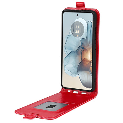 Motorola Moto G24 Power Texture Vertical Flip Leather Wallet Case with Card Slot, PU TPU Shockproof Protective Cover, Anti-Drop Magnetic Folio Phone Case