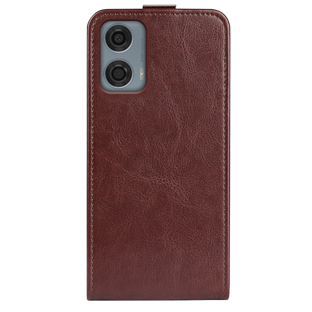 Motorola Moto G24 Power Texture Vertical Flip Leather Wallet Case with Card Slot, PU TPU Shockproof Protective Cover, Anti-Drop Magnetic Folio Phone Case