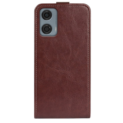 Motorola Moto G24 Power Texture Vertical Flip Leather Wallet Case with Card Slot, PU TPU Shockproof Protective Cover, Anti-Drop Magnetic Folio Phone Case