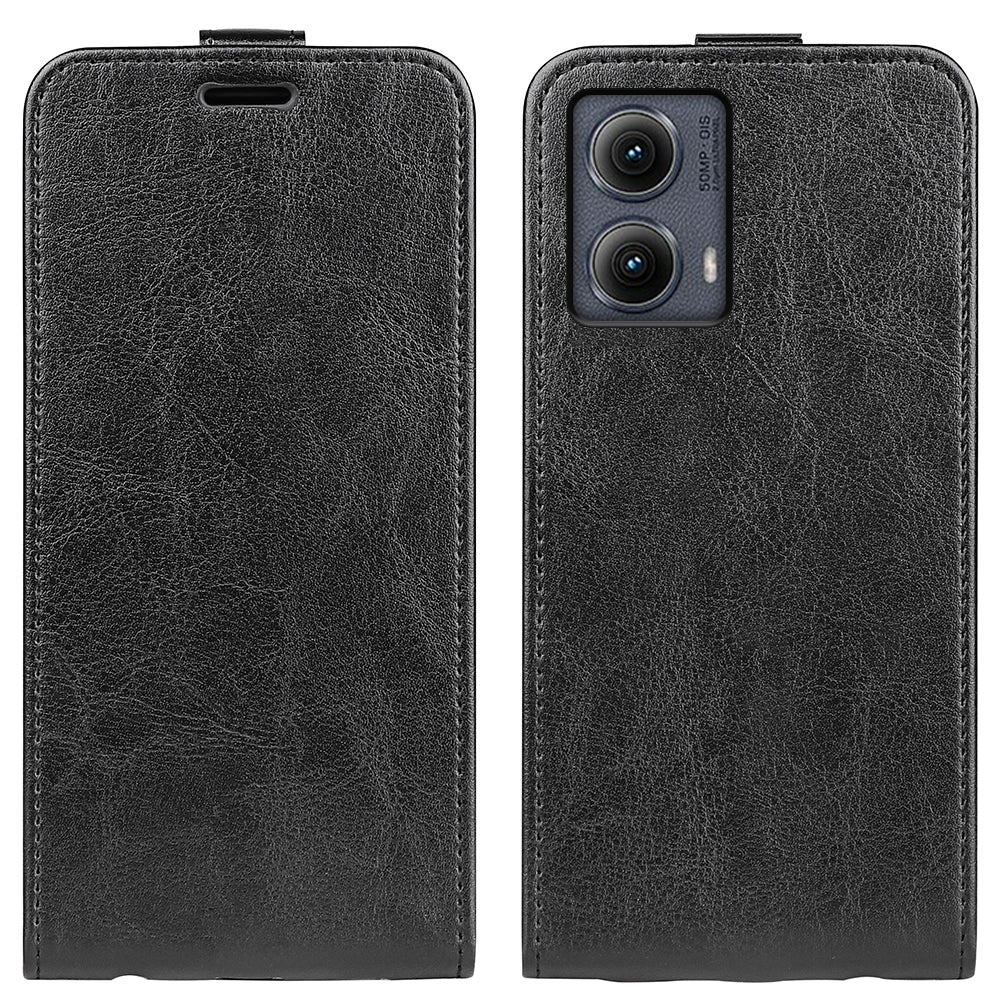 Motorola Edge 5G 2024 Texture Vertical Flip Leather Wallet Case with Card Slot, PU TPU Shockproof Protective Cover, Anti-Drop Magnetic Folio Phone Case