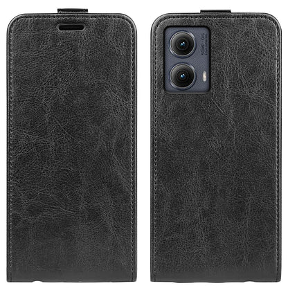 Motorola Edge 5G 2024 Texture Vertical Flip Leather Wallet Case with Card Slot, PU TPU Shockproof Protective Cover, Anti-Drop Magnetic Folio Phone Case
