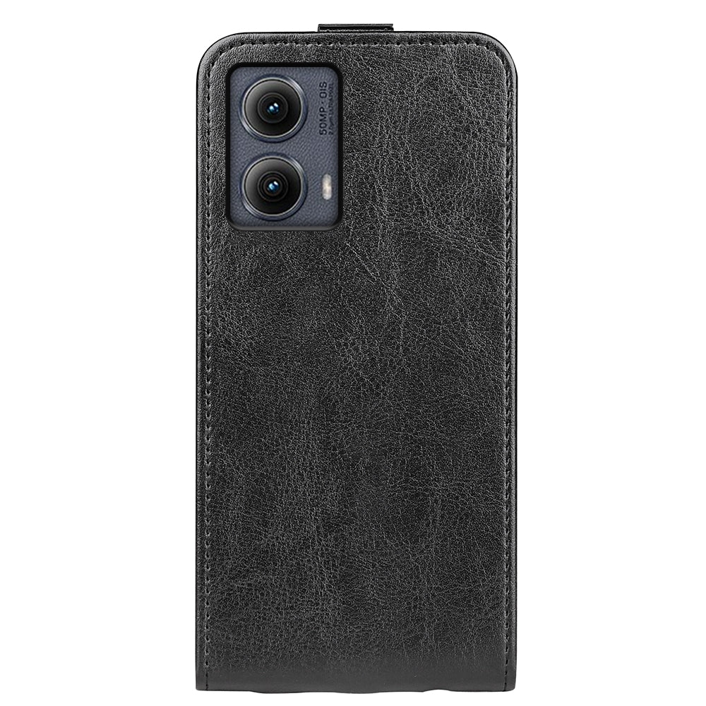 Motorola Edge 5G 2024 Texture Vertical Flip Leather Wallet Case with Card Slot, PU TPU Shockproof Protective Cover, Anti-Drop Magnetic Folio Phone Case