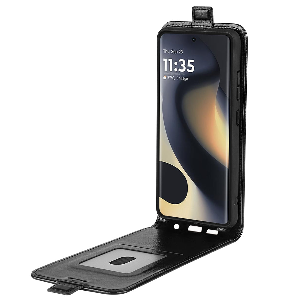 Motorola Edge 5G 2024 Texture Vertical Flip Leather Wallet Case with Card Slot, PU TPU Shockproof Protective Cover, Anti-Drop Magnetic Folio Phone Case