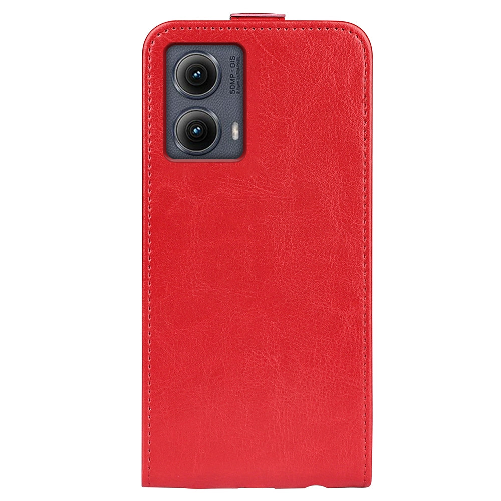Motorola Edge 5G 2024 Texture Vertical Flip Leather Wallet Case with Card Slot, PU TPU Shockproof Protective Cover, Anti-Drop Magnetic Folio Phone Case