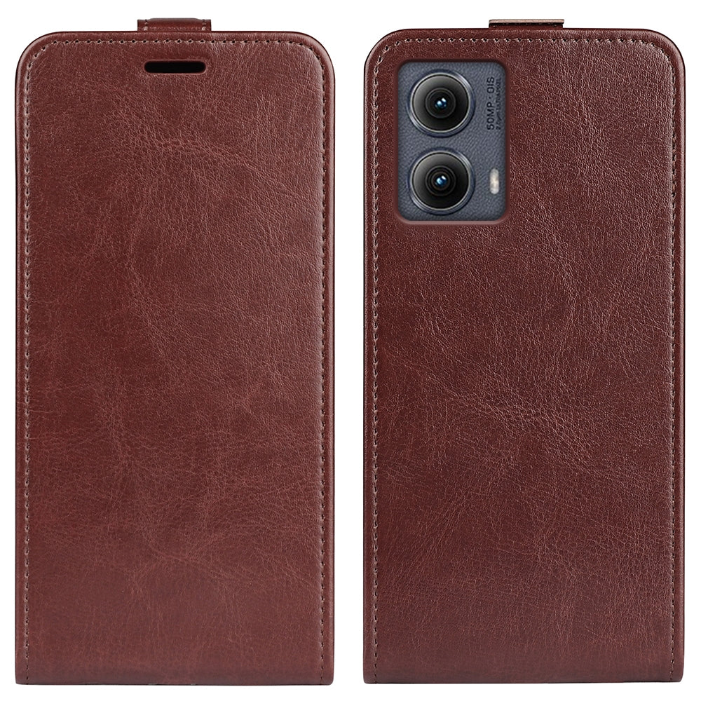 Motorola Edge 5G 2024 Texture Vertical Flip Leather Wallet Case with Card Slot, PU TPU Shockproof Protective Cover, Anti-Drop Magnetic Folio Phone Case