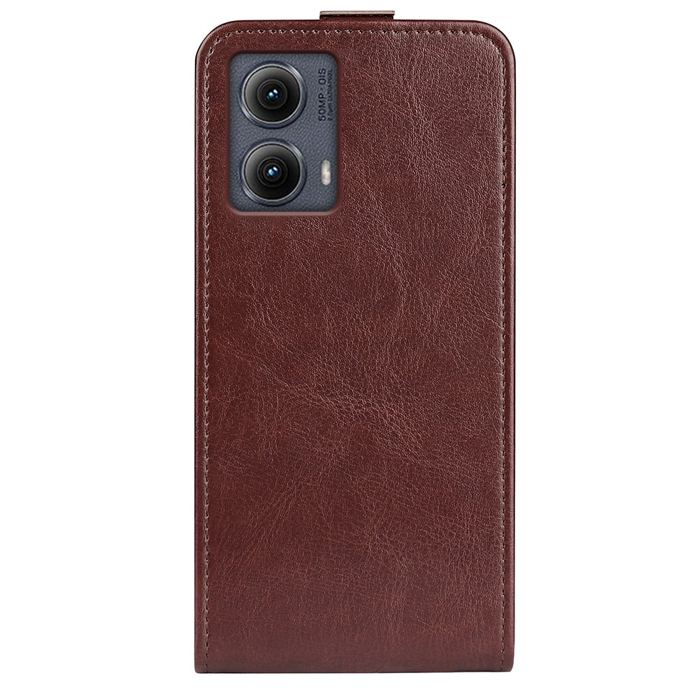 Motorola Edge 5G 2024 Texture Vertical Flip Leather Wallet Case with Card Slot, PU TPU Shockproof Protective Cover, Anti-Drop Magnetic Folio Phone Case