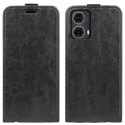 Motorola Moto G85 5G Texture Vertical Flip Leather Wallet Case with Card Slot, PU TPU Shockproof Protective Cover, Anti-Drop Magnetic Folio Phone Case