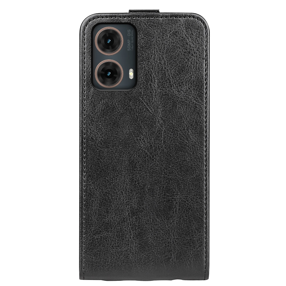 Motorola Moto G85 5G Texture Vertical Flip Leather Wallet Case with Card Slot, PU TPU Shockproof Protective Cover, Anti-Drop Magnetic Folio Phone Case