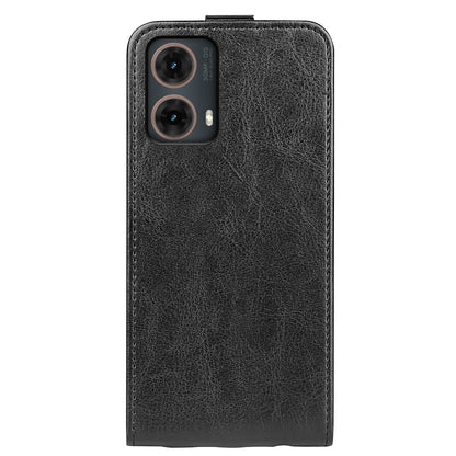 Motorola Moto G85 5G Texture Vertical Flip Leather Wallet Case with Card Slot, PU TPU Shockproof Protective Cover, Anti-Drop Magnetic Folio Phone Case
