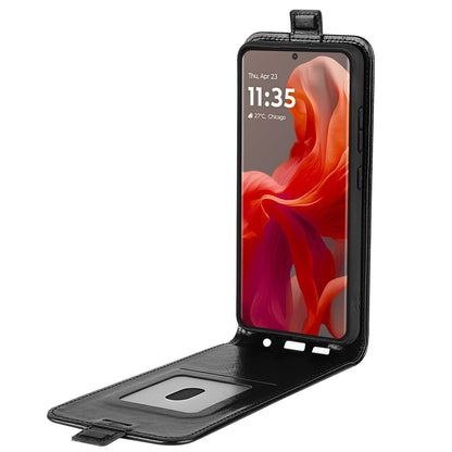 Motorola Moto G85 5G Texture Vertical Flip Leather Wallet Case with Card Slot, PU TPU Shockproof Protective Cover, Anti-Drop Magnetic Folio Phone Case