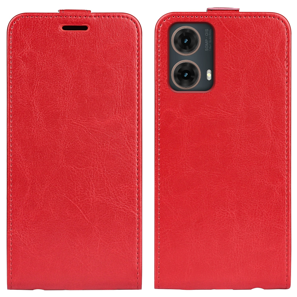 Motorola Moto G85 5G Texture Vertical Flip Leather Wallet Case with Card Slot, PU TPU Shockproof Protective Cover, Anti-Drop Magnetic Folio Phone Case