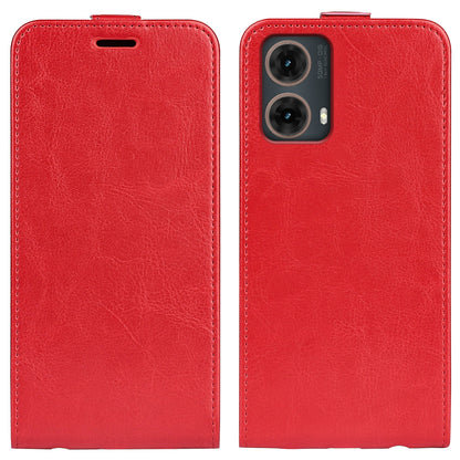 Motorola Moto G85 5G Texture Vertical Flip Leather Wallet Case with Card Slot, PU TPU Shockproof Protective Cover, Anti-Drop Magnetic Folio Phone Case