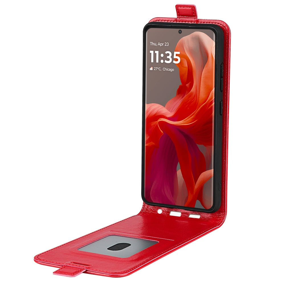 Motorola Moto G85 5G Texture Vertical Flip Leather Wallet Case with Card Slot, PU TPU Shockproof Protective Cover, Anti-Drop Magnetic Folio Phone Case