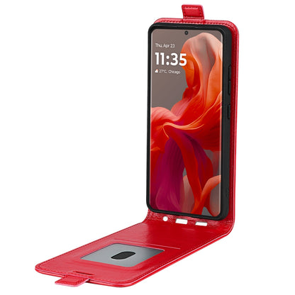 Motorola Moto G85 5G Texture Vertical Flip Leather Wallet Case with Card Slot, PU TPU Shockproof Protective Cover, Anti-Drop Magnetic Folio Phone Case