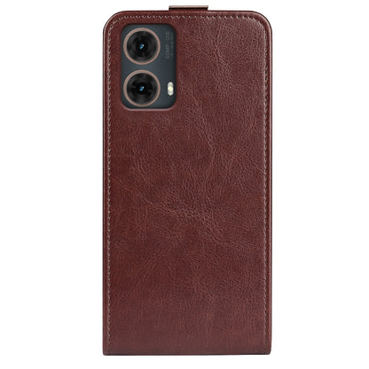 Motorola Moto G85 5G Texture Vertical Flip Leather Wallet Case with Card Slot, PU TPU Shockproof Protective Cover, Anti-Drop Magnetic Folio Phone Case