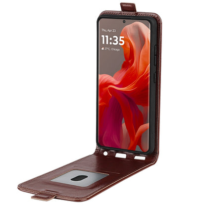 Motorola Moto G85 5G Texture Vertical Flip Leather Wallet Case with Card Slot, PU TPU Shockproof Protective Cover, Anti-Drop Magnetic Folio Phone Case