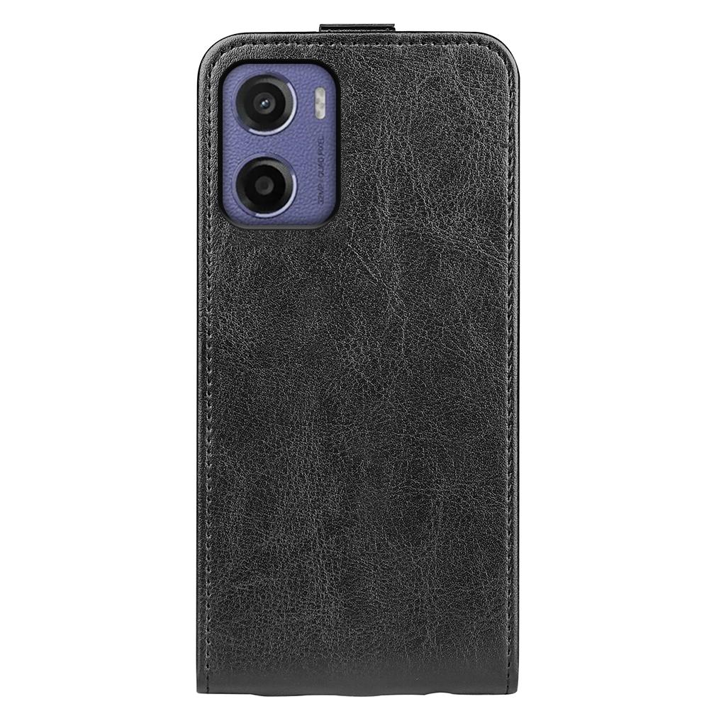 Motorola Moto E15 Texture Vertical Flip Leather Wallet Case with Card Slot, PU TPU Shockproof Protective Cover, Anti-Drop Magnetic Folio Phone Case