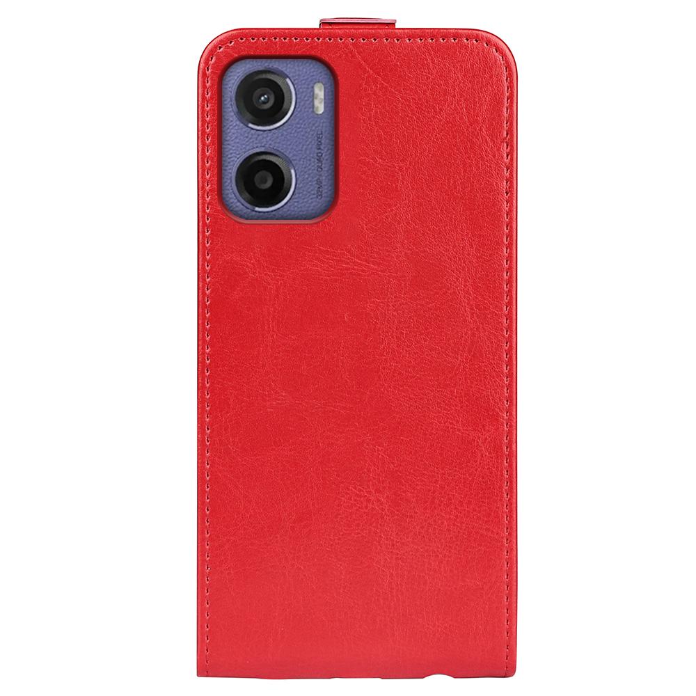 Motorola Moto E15 Texture Vertical Flip Leather Wallet Case with Card Slot, PU TPU Shockproof Protective Cover, Anti-Drop Magnetic Folio Phone Case